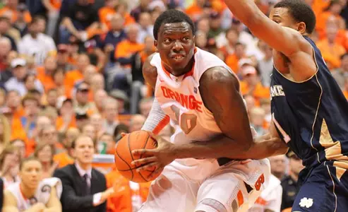 Rick Jackson takes on Notre Dame.