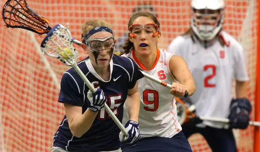 Jill Cammett defends against Connecticut.