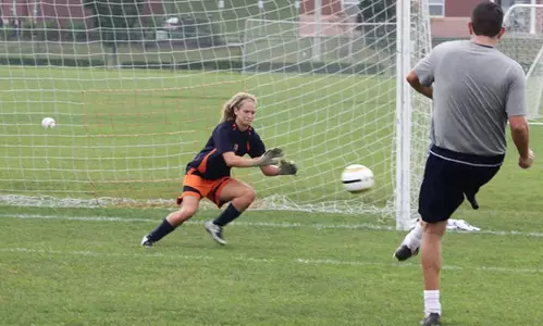 Sarah Dejak warms up for practice.