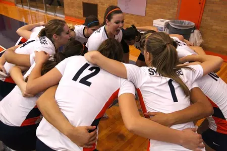 Samantha Clarey helps pump up the team.