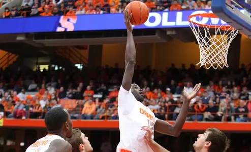 Baye Moussa-Keita takes on Colgate.