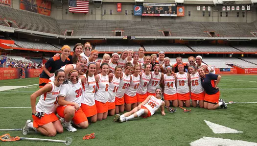The Orange celebrates after defeating UNC to advance to the national semis.
