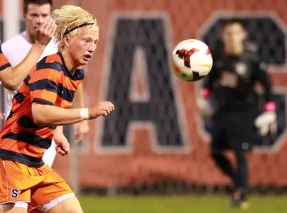 Emil Ekblom keeps his eye on this loose ball.