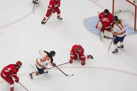 Julie Knerr scores a goal in the first period.