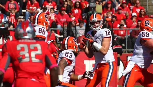 Ryan Nassib looks down field to pass.