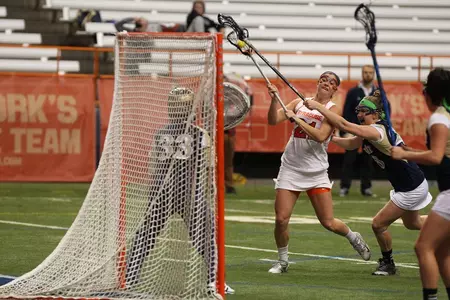 Kayla Treanor fires on the Notre Dame cage.