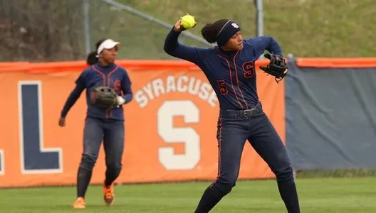 Veronica Grant throws this fielded ball to the infield.