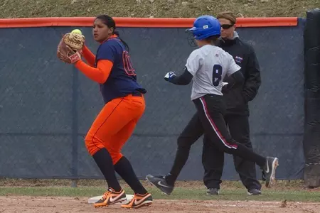 Jasmine Watson looks to second for a double play.
