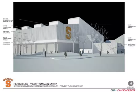 Initial rendering of indoor practice facility