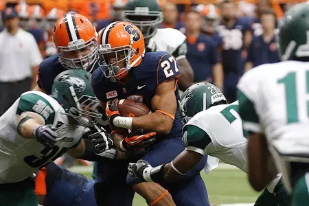 George Morris II runs with the ball in the fourth quarter.