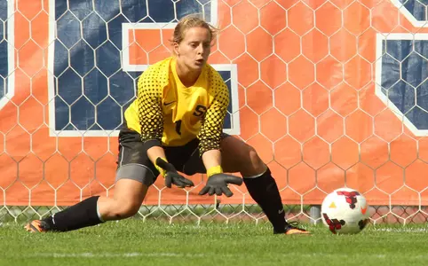 Brittany Anghel makes the save against Duke.
