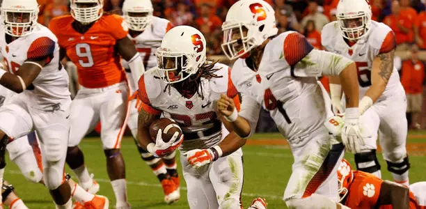 Prince-Tyson Gulley (23) runs with the ball  in the second quarter.