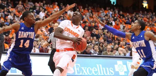 Kaleb Joseph drives to the basket.