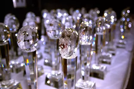 Awards await their winners at the 2014 annual Cuse Awards on Monday night.