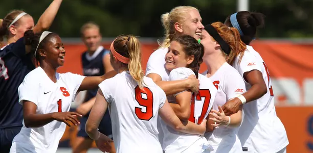 The Orange celebrates a goal.