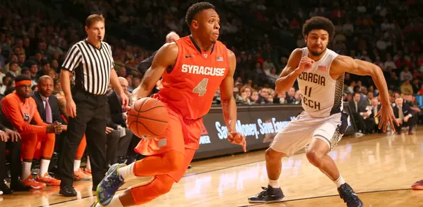 Ron Patterson jukes Ga Tech's Josh Heath.
