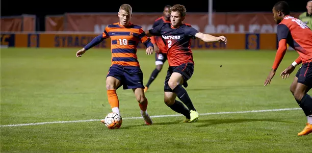 Julian Buescher takes on Hartford.