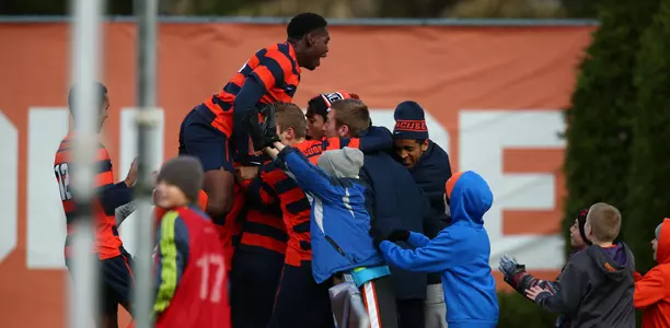 The Orange celebrates a goal against Dartmouth in NCAA second round.
