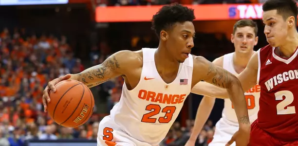 Malachi Richardson drives against Wisconsin.