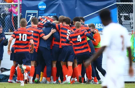 The team celebrates Ben Polk's goal.