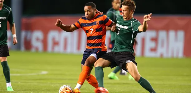 Ben Polk fights for possession against Binghamton.