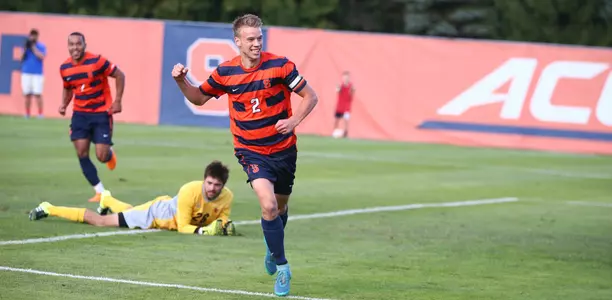 Oyvind Alseth celebrates a goal.