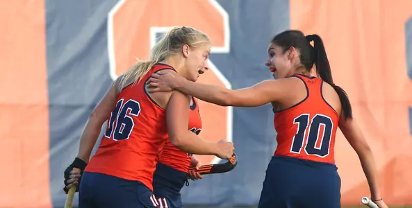 Roos Weers & Emma Lamison celebrate Weers' score.