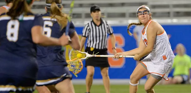 Nicole Levy winds up for the shot against Notre Dame in the ACC semifinals.
