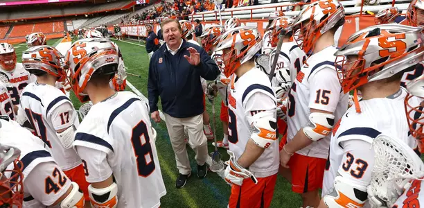Head coach John Desko addresses the team.