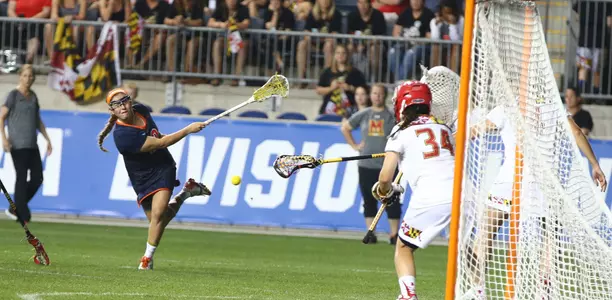Nicole Levy fires off a shot against Maryland in the national semifinals.