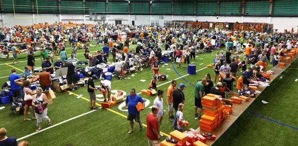 Fans came to support Syracuse Athletics at the Yard Sale held at Manley Field House.