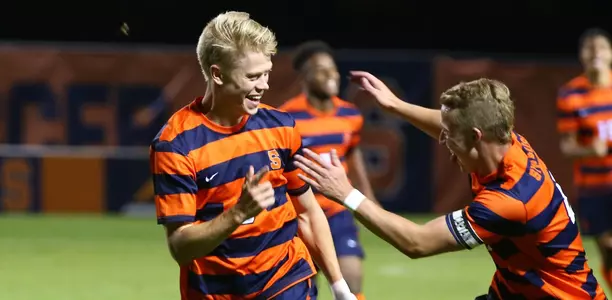 Jonathan Hagman celebrates his goal against Boston College.