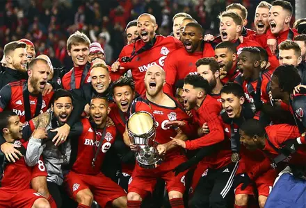 Former Orange Alex Bono, Oyvind Alseth and Sergio Camargo and Toronto FC win the 2017 MLS Cup.