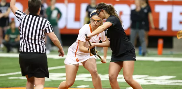 Morgan Widner prepares to the draw against Binghamton.