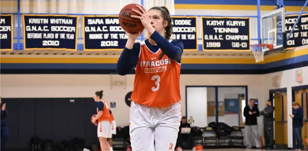 Julia Chandler sets up for a shot.