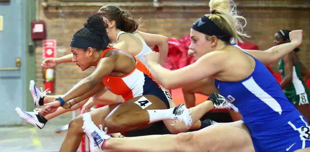 Danielle Delgado wins in the hurdles.