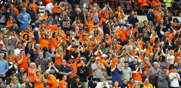 The crowd reacts to the Evans goal.