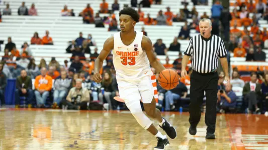 Elijah Hughes made his Orange debut against St. Rose.