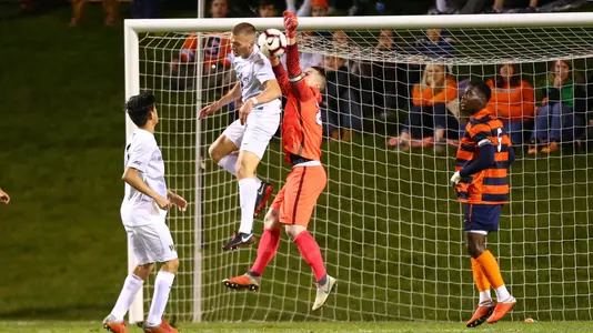 Hendrik Hilpert made five saves in Syracuse win over No. 1 Wake Forest.