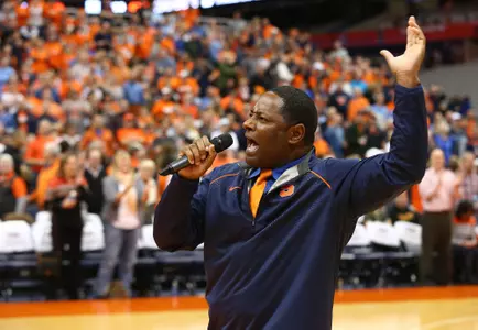 Dino Babers at MBB at Carrier Dome 2016