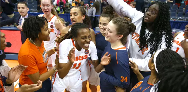 Team celebration after knocking off Duke