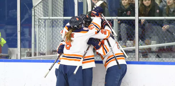 Team celebration vs. Mercyhurst