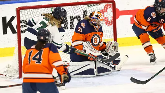 Edith save vs. Mercyhurst in CHA Semifinal