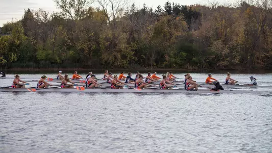 Women's Rowing practices at Lake Onondaga.