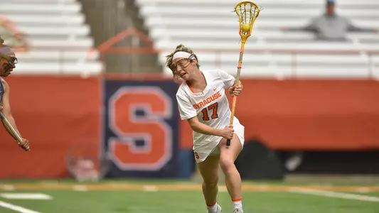 Riley Donahue moved into a tie for eighth place in career goals at Syracuse against North Carolina.