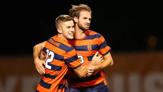 Sondre Norheim celebrates his goal against Connecticut.