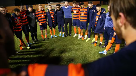 The Orange celebrate their win against NC State.