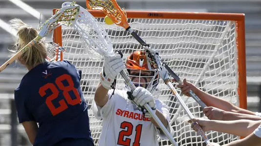 Asa Goldstock made nine saves in the first round of the ACC Tournament.
