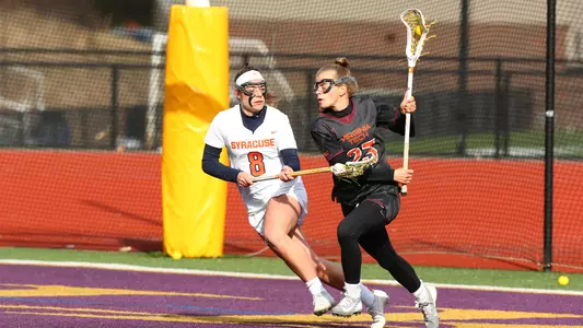 Alexa Radziewicz defends against Virginia Tech.