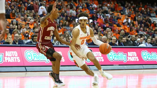 Brycen Goodine scored five points against Boston College.